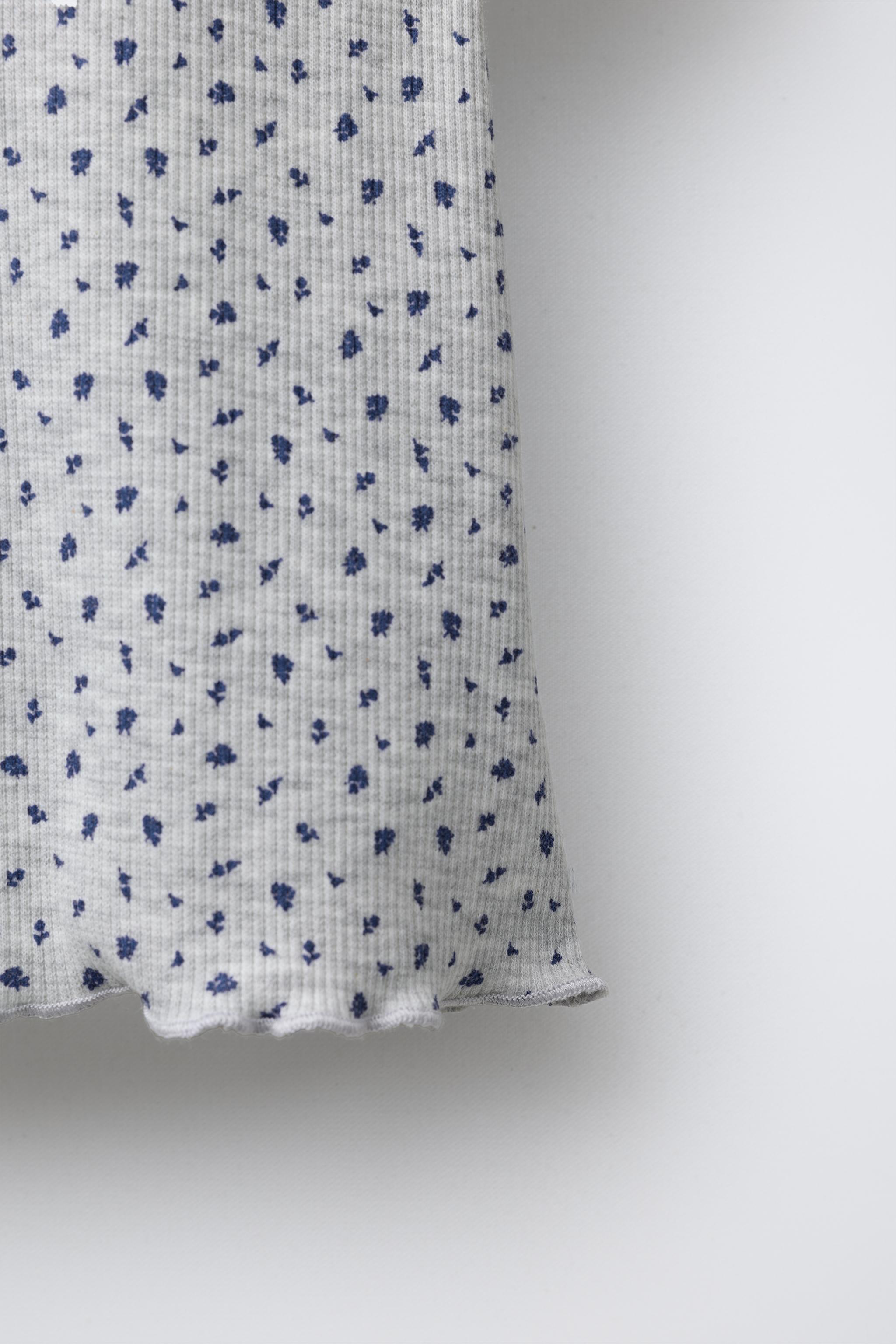 FLORAL AND ANIMAL TERRY PATCH RIBBED T-SHIRT